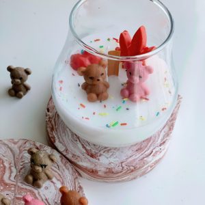 شمع خرس تدی عاشق شیشه ای