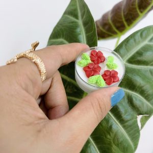 شمع  وارمر مدل طرح گل قرمز