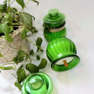 شمع  جار سبز (شیشه ای)
