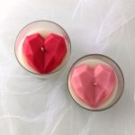 شمع شیشه ای مدل قلب سه بعدی