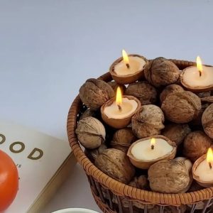 شمع پوست گردو دست ساز مجموعه 10 عددی
