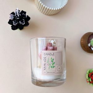 شمع شیشه ای مدل گل لاله