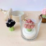 شمع شیشه ای مدل گل لاله