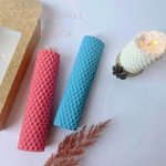 شمع نیم قلمی موم عسل باکس دار